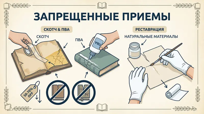Почему нельзя клеить книги скотчем и ПВА: главные ошибки ремонта