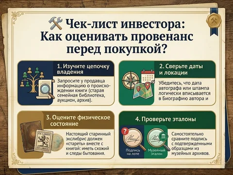 Чек-лист инвестора: Как оценивать провенанс перед покупкой?