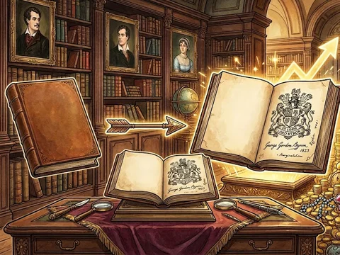 Иллюстрация роста стоимости антикварной книги